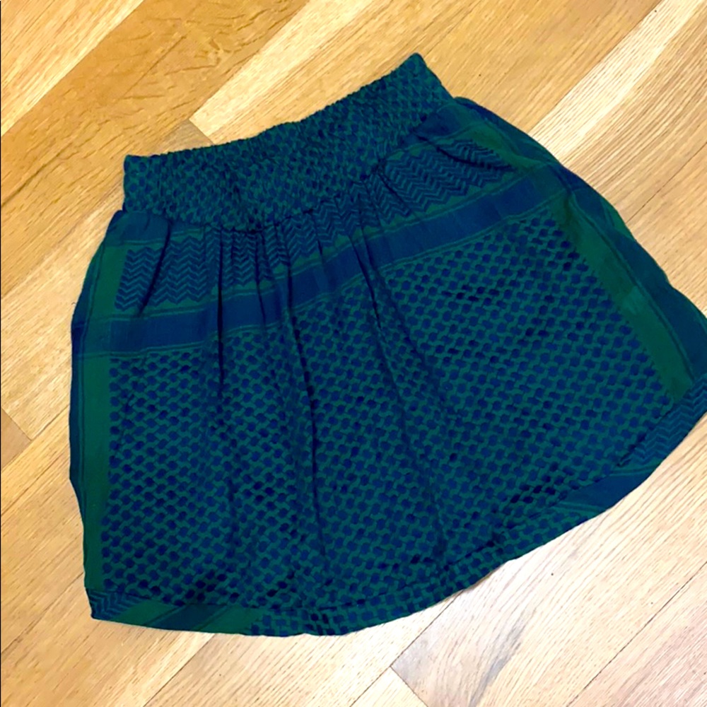 Cecilie Copenhagen green and navy skirt!